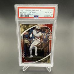 2020 Panini Absolute Red Squares Michael Thomas #71 191 /199 PSA 10  POP 1
