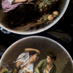 two (2) vintage  porcelain collector plates