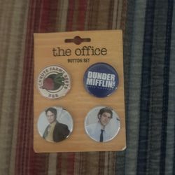 The Office TV Show  4 Pinback Button Set Brand New