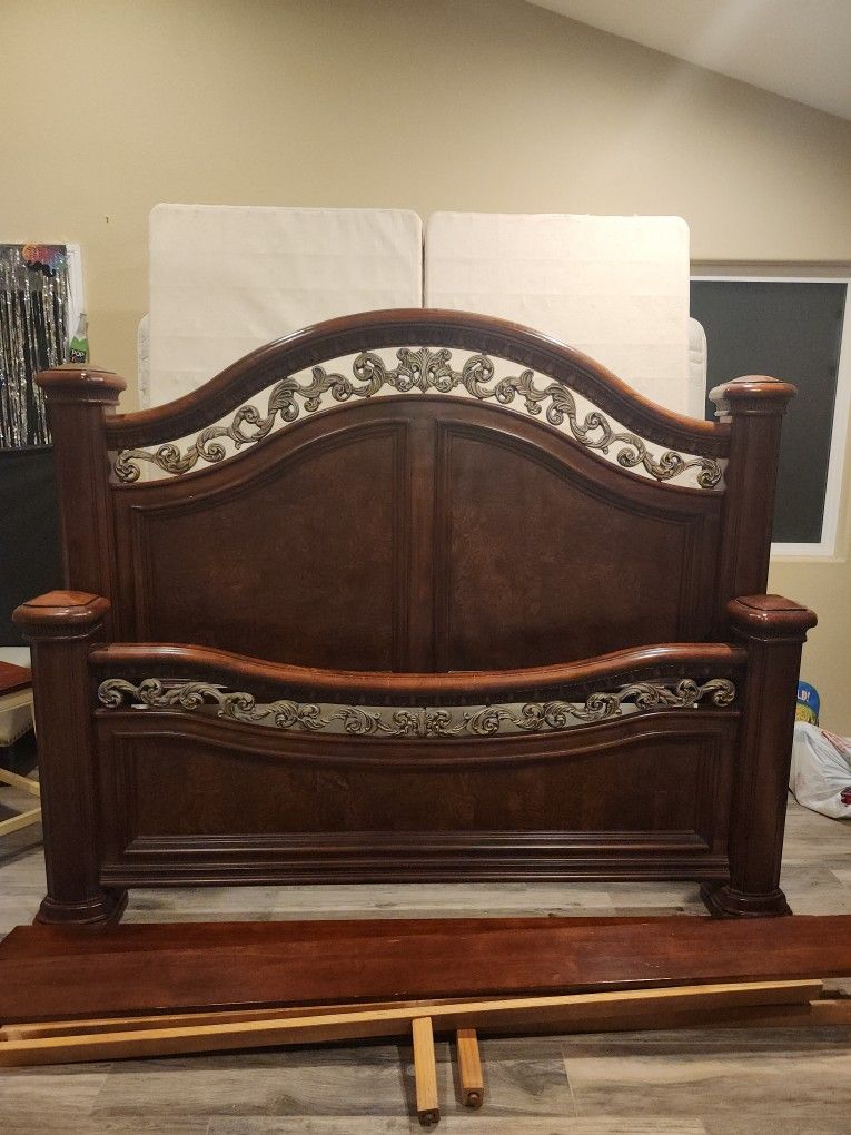 Bed Frame King Size w/ Night Stand & Box Springs