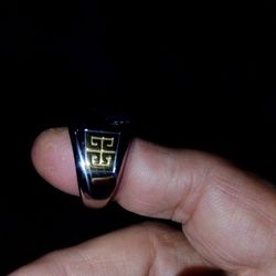 Brand New 316 Stainless Steel Ring Size 11 With 18k Gold Accents And Matching Chain