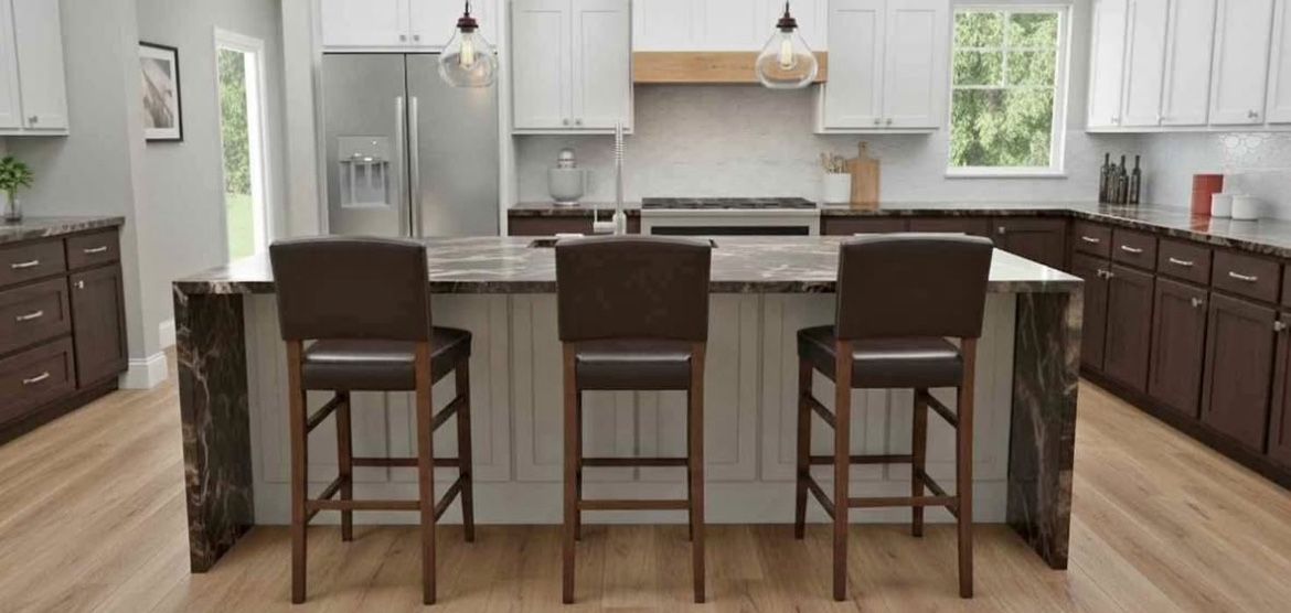 3 Nice Brown Sturdy Bar Height Chairs 