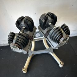 Nautilus Bowflex Adjustable Dumbbells 552 w/ Stand