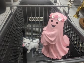 Pink Ghost Walking Dog 