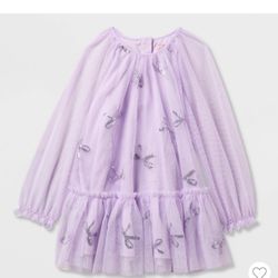 Toddler Girls' Adaptive Seated Fit Long Sleeve Tulle Dress - Cat & Jack™ Lilac 18 Months 