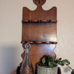 Vintage Wooden Wall Spice Rack / Shelf – Handcrafted Farmhouse Kitchen Décor