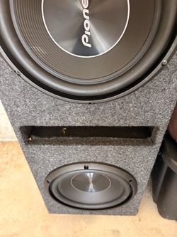 Pioneer Subwoofer in Carpeted Speaker Box