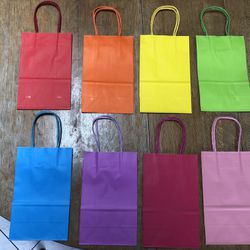 Lot Of 32 Colored Small Kraft Gift Bags
