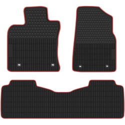 San Auto Car Floor Mats Compatible with Lexus ES 2019 2020 2021 Custom Fit Black Red Rubber Car Floor Liners Set All Weather Protection Heavy Duty Odo