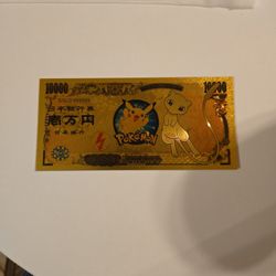 Pokémon Gold Plated Bank Note Collectible