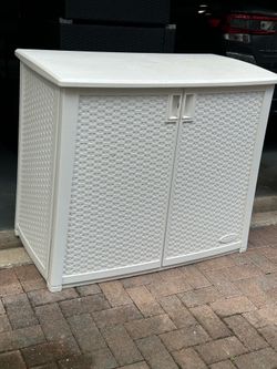 Suncast Resin Wicker Storage Cabinet outdoor or garage 42x23 h 36