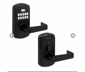 SmartCode 955 Matte Black Light Commercial Electronic Keypad Deadbolt with Kingston Handle For High Traffic Durability