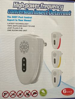 Brand New 6-Pack Ultrasonic Pest Control Repeller – Insect & Rodent Deterrent.