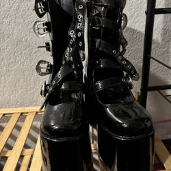 Black Buckle Boots