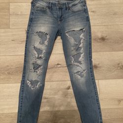Hollister Distressed Blue Jeans  Size 5R (W27, L30)