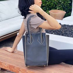 Embossed Leather Tote Bag
