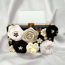 Handmade Acrylic Purse Clutch With Detachable Chain 