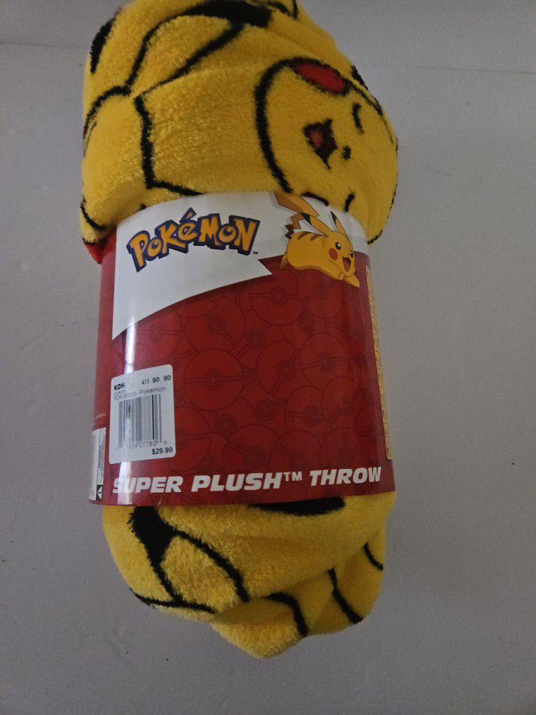 Pokemon "Pikachu" Plush Throw Blanket,  46" × 60"