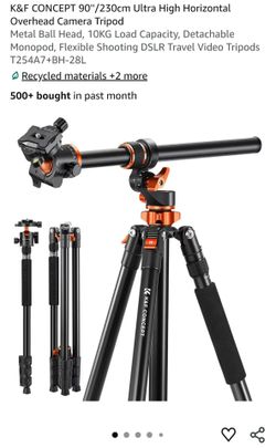 Ultra High Horizontal Overhead Camera Tripod