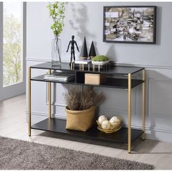 BRAND NEW IN BOX — Console Table in Black & Gold