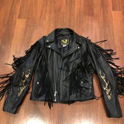 Real Leather And Snakeskin Motorcycle Jacket  