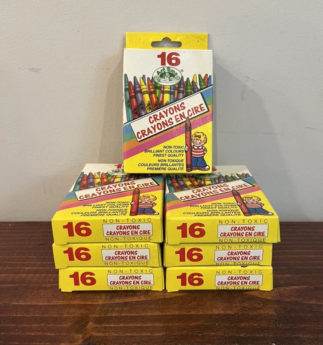 7 Packs Vintage 90s Art-Time Kids Childrens Crayons Non-Toxic Coloring Retro Lot