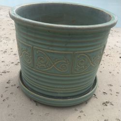 Teal Ceramic Planter 