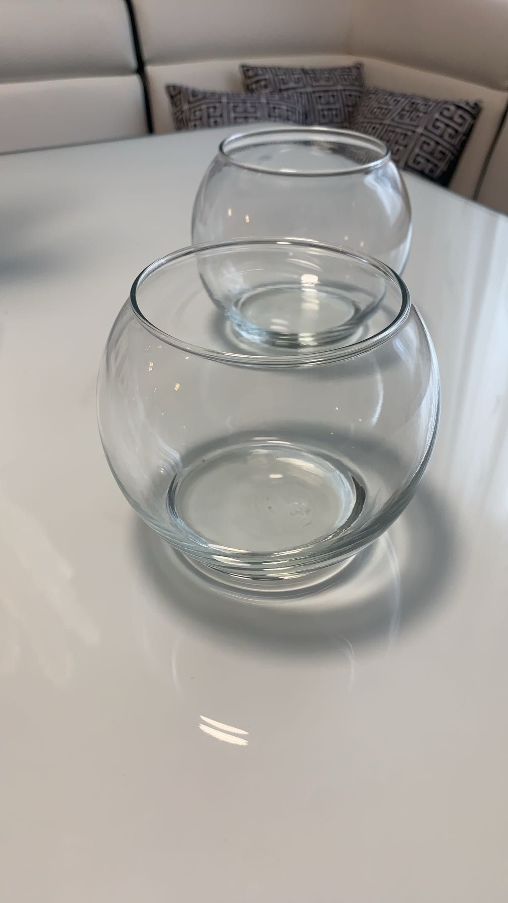 2pc glass dish/vase