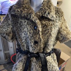 Vintage Y2K Miss Posh Cropped Faux Fur Jacket Sz Médium