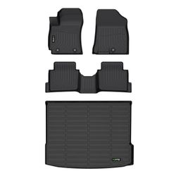 HAFIDI All Weather Car Floor Mats & Cargo Liner Set for Hyundai Kona 2024 2025 (Not for EV) Custom Fit Floor Liners Accessories - Black