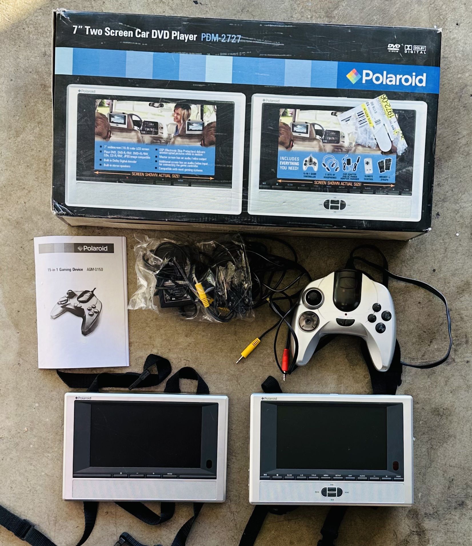 Polaroid PDM-2727 Two Screen 7" For Auto/Home With Game Controller