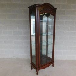 Jasper French Louis XV Style Cherry Lighted Curio Display Cabinet 

   