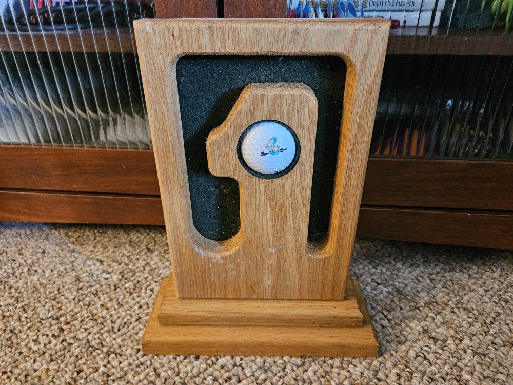 Hole In One Golf Wooden Trophy