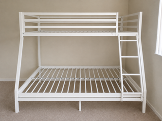 Metal Twin Over Full Bunk Bed with Stairs, Heavy Duty Bed Frame for Adults & Teens