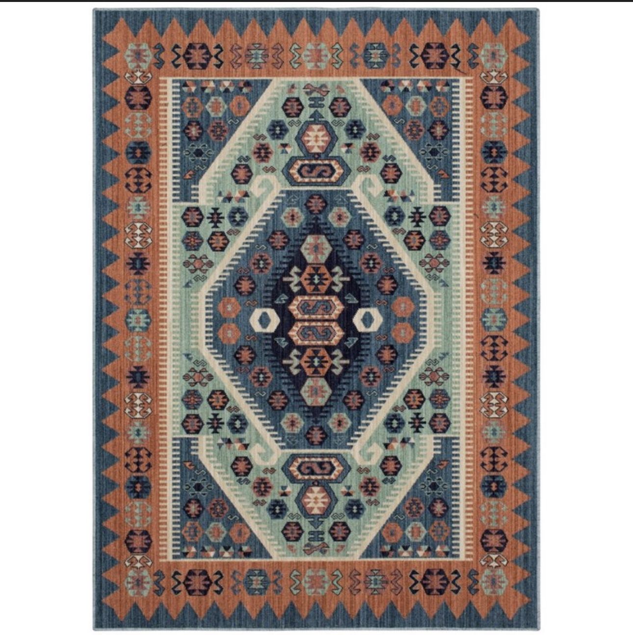 7'x10' Buttercup Diamond Vintage Persian Style Woven Rug Blue - Opalhouse™