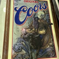 Large Coors Rodeo Bar Mirror
