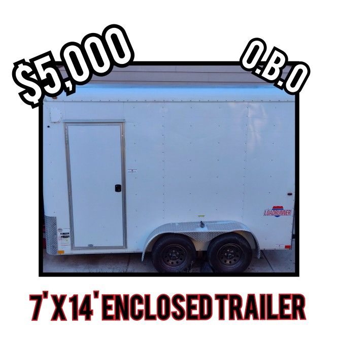 White Trailer 7x14 9ft Tall