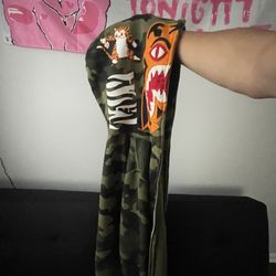 bape woodland camo tiger full zip hoodie
