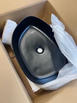Matte Black Oval Vessel Sink