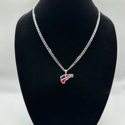 Dominican Pendant Cuban Chain 925 Silver