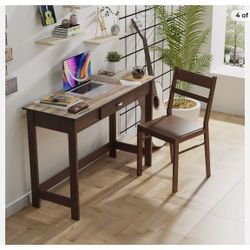 Kid Study writing Workstation Desk & Chair Set W/Drawer Dark Merlot New In Box 