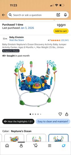 Like new wonderful jumper with music and interactive toys