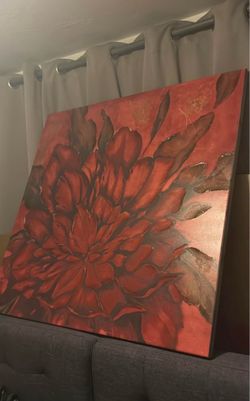 Fabrice de Villeneuve's Large Floral Canvas Painting - $50 (Glendale)