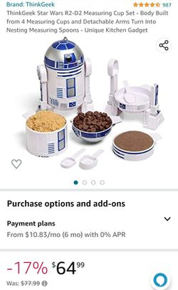 ThinkGeek Star Wars R2-D2 Measuring Cup Set - Body Built from 4 Measuring  Cups and Detachable Arms Turn Into Nesting Measuring Spoons - Unique  Kitchen Gadget