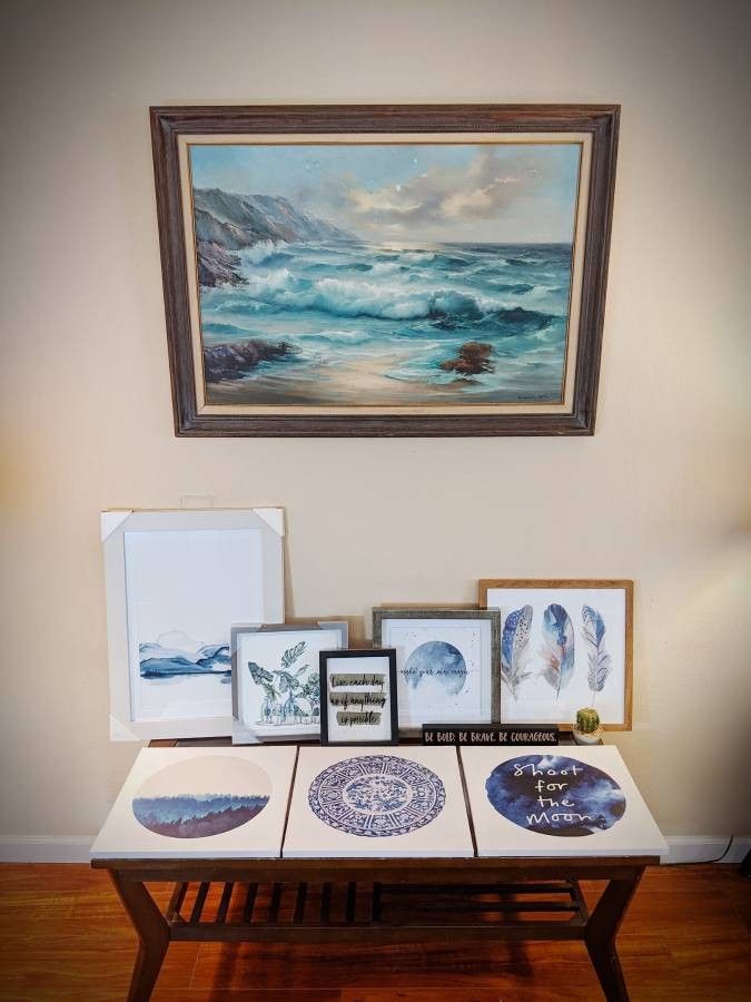 Blue, Wall Art, Painting, Collectable and Prints with Frame