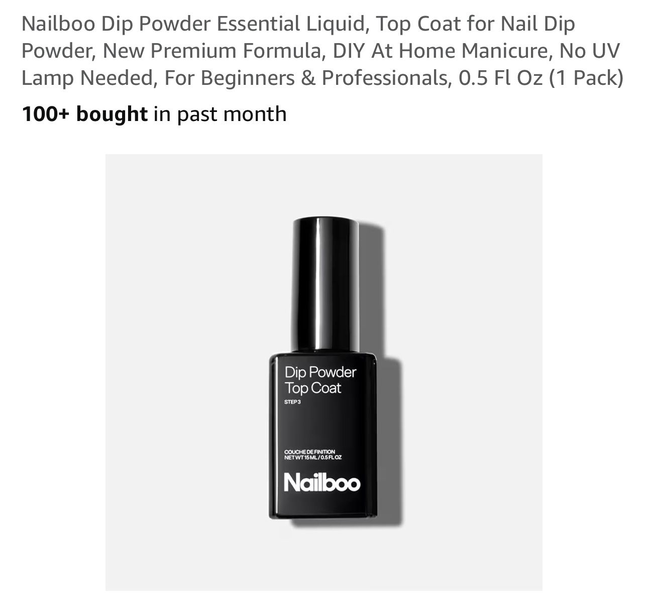 Nailboo Dip Powder Essential Liquid, Top Coat