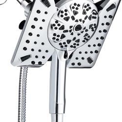 2.5 GPM Shower Head with Handheld: 2-in-1 High Pressure Shower Heads with Handheld Spray Combo 7.5" Rain Shower and 10 Spray Settings Handheld Shower 