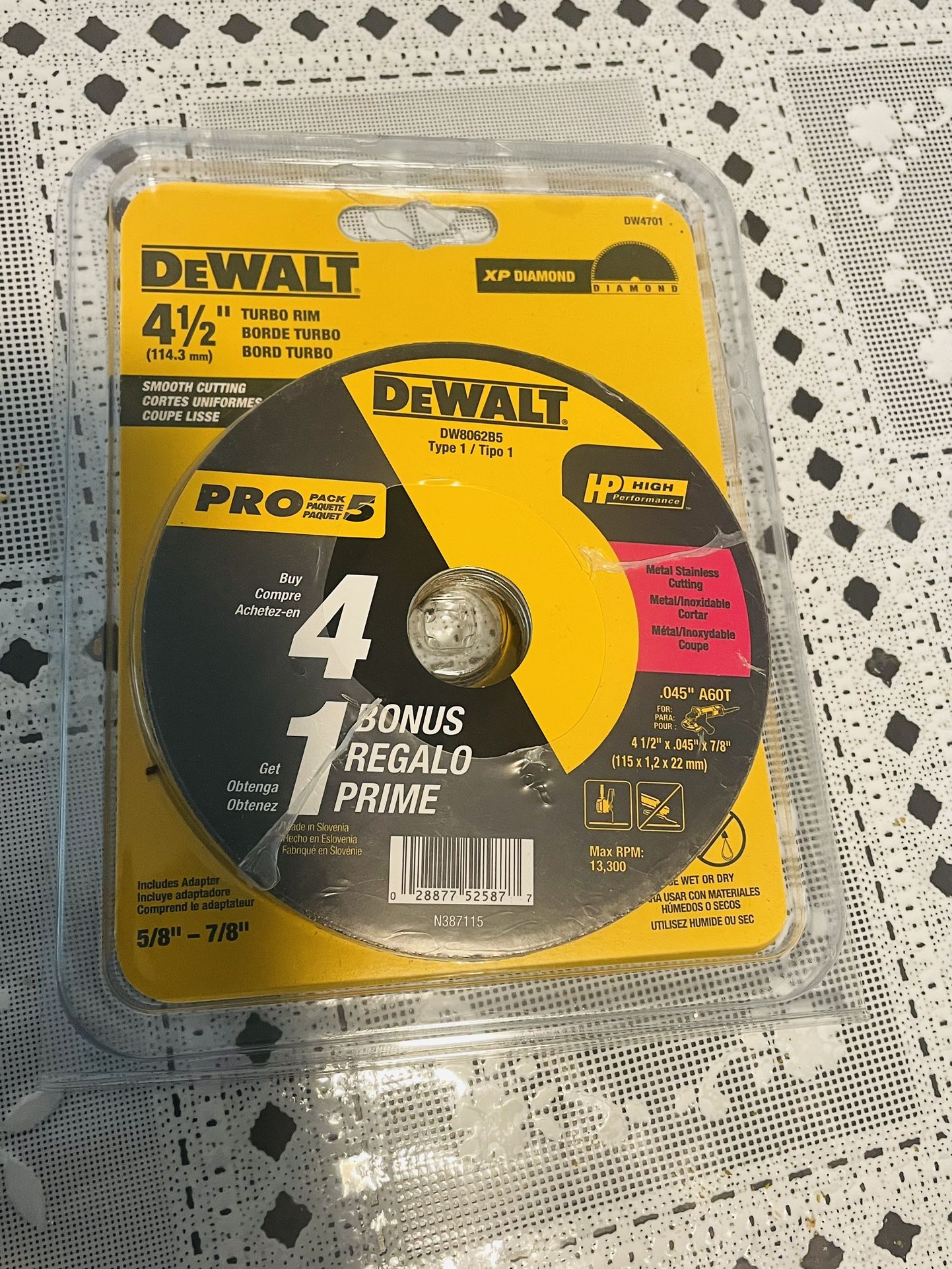 DEWALT Cutting Wheel, General Purpose Metal Cutting, 4-1/2-Inch, 5-Pack (DW8062B5), Multi