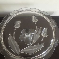 Fine Crystal Cake Plate-Tulipe Collection