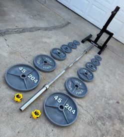 Olympic Weights, 7-ft Olympic Bar, Weight Holder Tree Rack